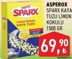 ASPEROX SPARX LİMON KOKULU KAYA TUZU 1500 G fiyat ve kampanya bilgisi